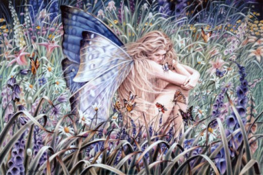 Sad fairy in field - Sheila Wolk